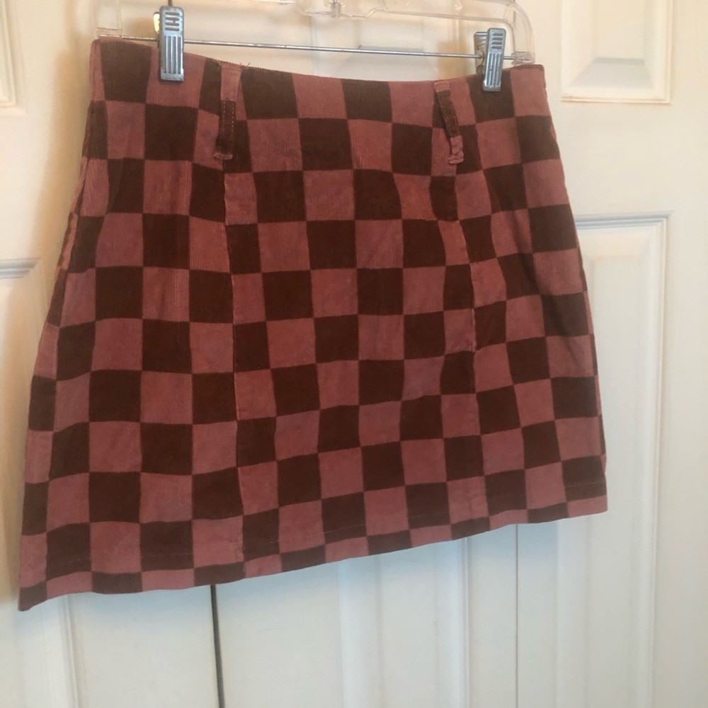 wild fable Pink and Brown Checkerboard Mini Skirt